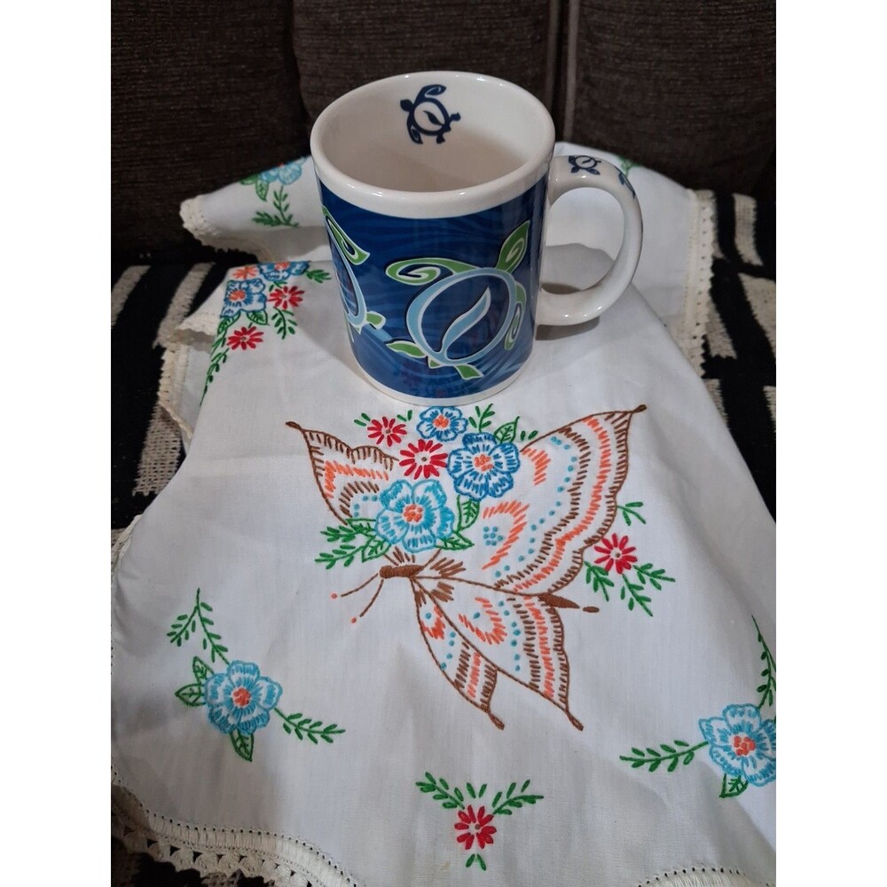 Sea Turtle Honu Wave Mug The Islander Group Hawaiian Ceramic Blue Hawaii 10oz